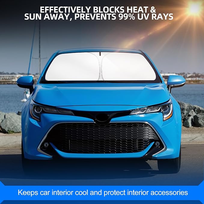Windshield Sun Shade for Toyo-ta Corolla 2014-2019 Foldable Sunshade Custom Fit - Image 7