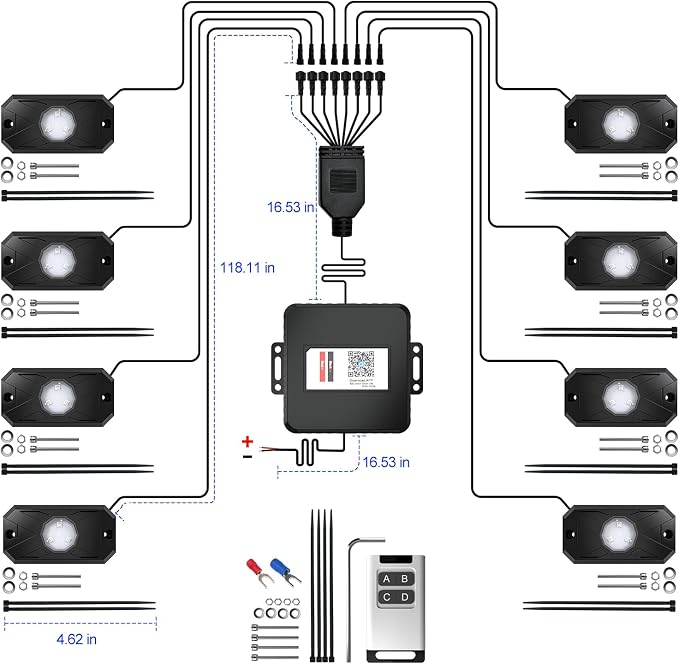 YiLaie RGB LED Rock Lights Kit 8Pods - Image 7