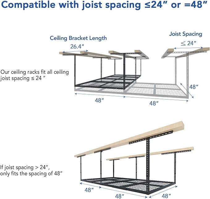 FLEXIMOUNTS 4x8 Overhead Garage Storage Rack, Adjustable Organization System - Image 5