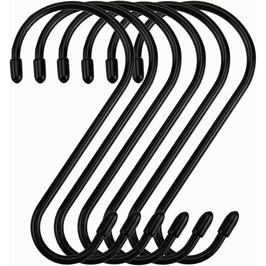 Nisoger 6 Pack 6 Inch S Hook, Large Vinyl Coated S Hooks by Nisoger