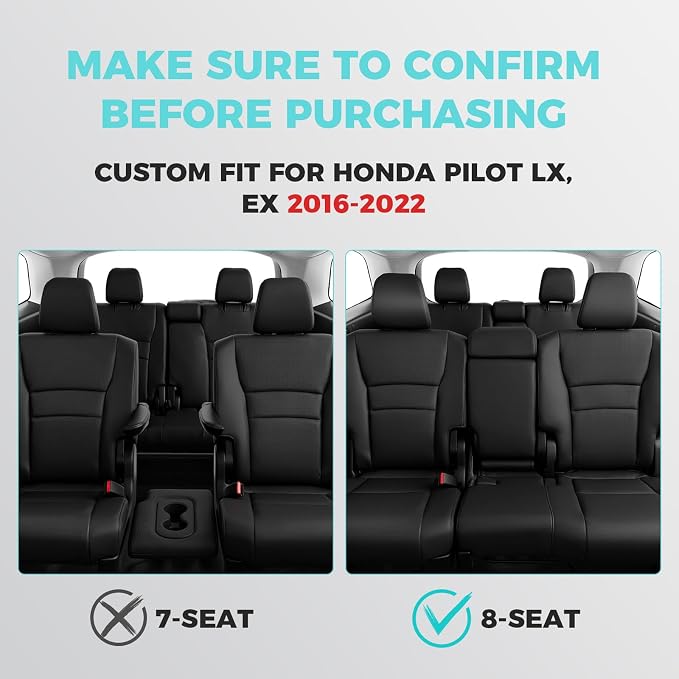 Custom Fit for Honda Pilot Seat Covers, Car Seat Protectors Full Set for Pilot - Image 2