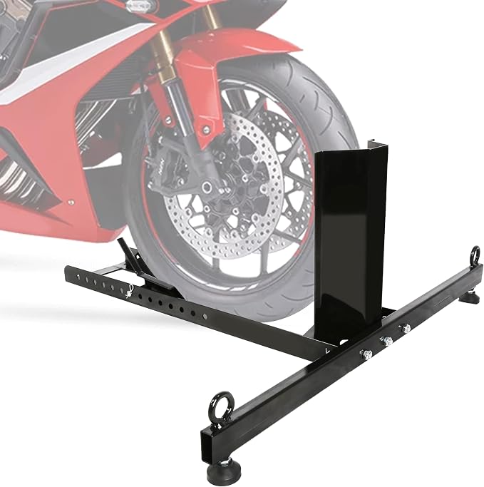 ECOTRIC Motorcycle Wheel Chock Stand Upright 1800lb Capacity, Adjustable by ECOTRIC
