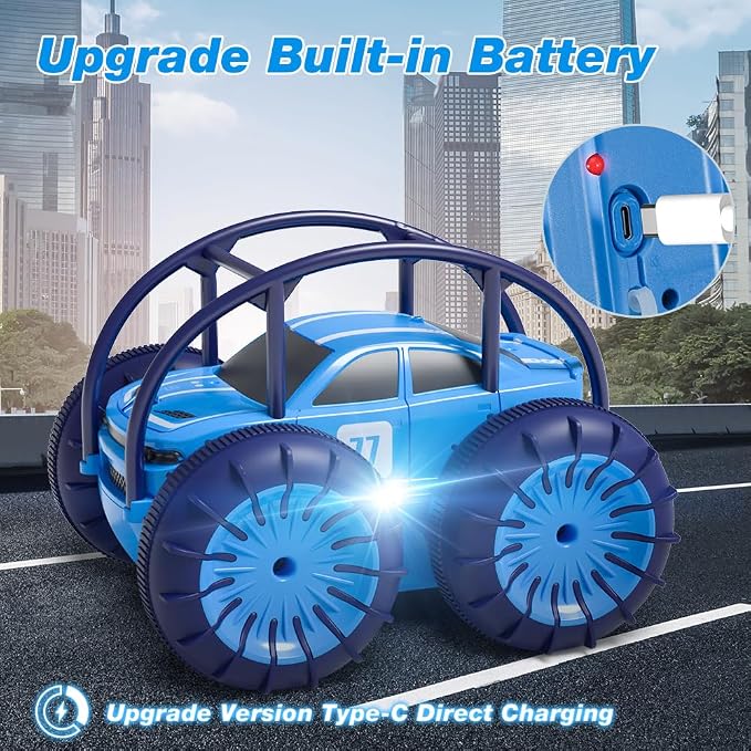 MaxTronic Amphibious Remote Control Car, Rechargeable RC Cars Toy 360° Flips - Image 3