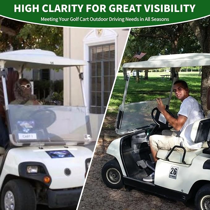 Golf Cart Foldable Windshield 3/16" Thicken Only Fits 2003-2006 Yamaha G22 - Image 8