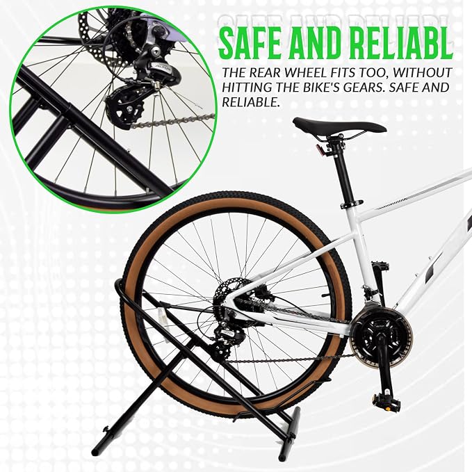 Folding Bike Floor Stand Rack, Portable Bicycle Parking Rack Storage - Image 5