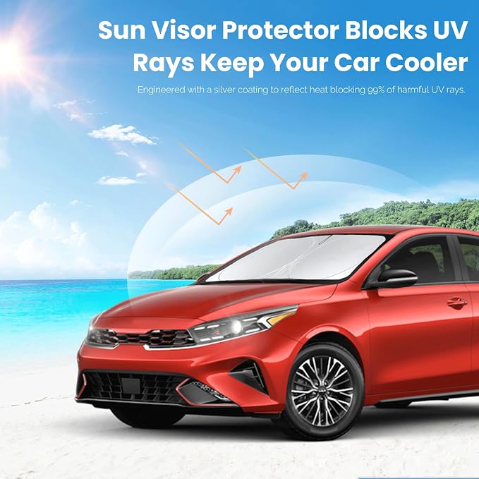 Custom Fit Kia Forte Windshield Sunshade - Image 2