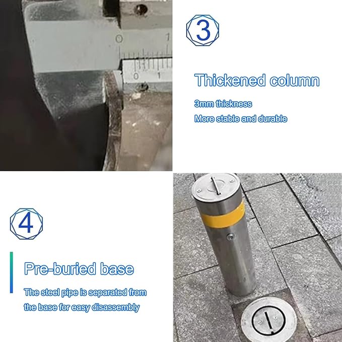 Steel Safety Bollard Post, Driveway Parking Interceptor Bollard, Crash Column - Image 5