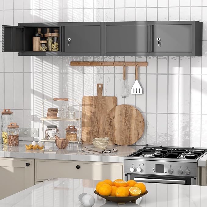 GREATMEET Metal Locking Garage Storage Cabinets, Lockable Storage Cabinet - Image 6