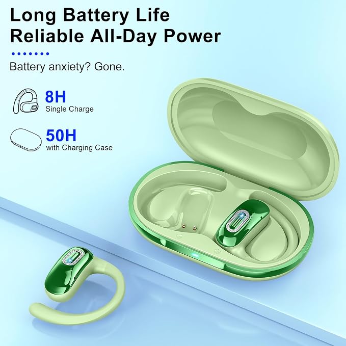 Open Ear Headphones, Air Conduction Ear Buds, HD Stereo Bass Over Ear Earphones - Image 2