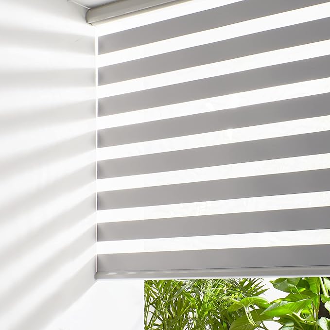 Persilux Cordless Zebra Blinds Dual Layer Fabric, Privacy Window Blinds by PersiluxHome
