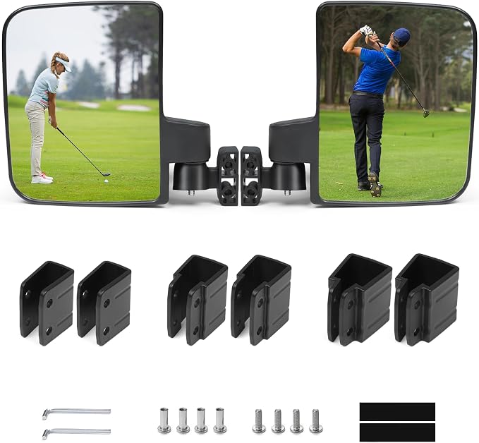 Golf Cart Side Mirrors No Drilling, Universal Folding Rear View Mirror - Image 8