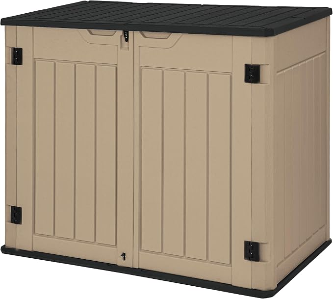 DWVO 47 cu ft Spacious Horizontal Storage Unit, Outdoor Resin Tool Locker by DWVO