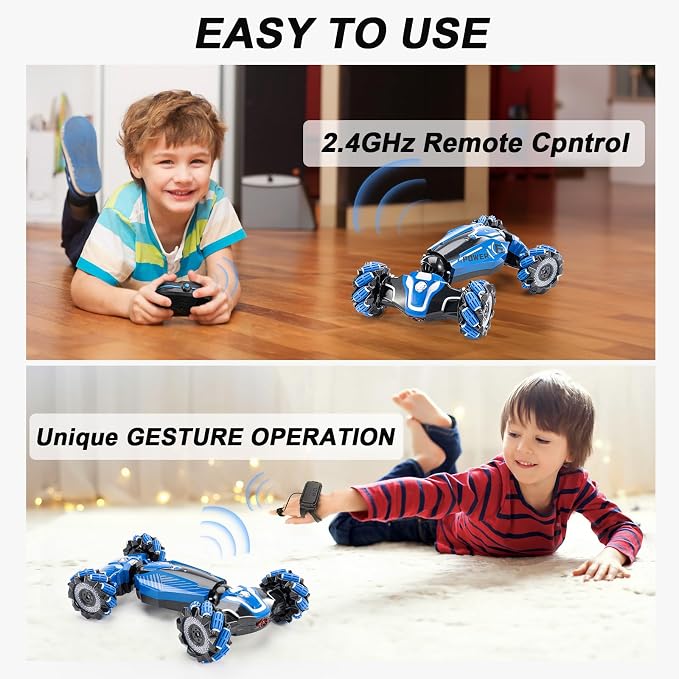 RC Stunt Car, 2.4GHz 4WD Drive Remote Controlled Gesture Sensor Toy Car - Image 9