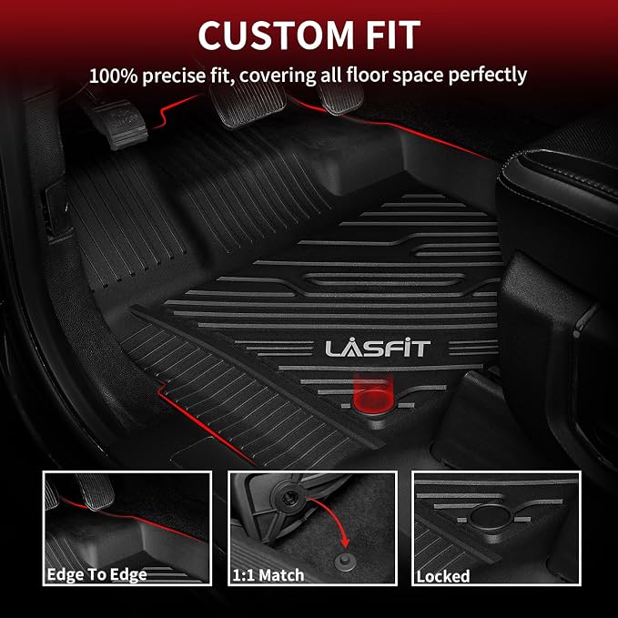 LASFIT Front Floor Mats for Ford F-150 2015-2025 | F150 Lightning 2022-2025 - Image 3