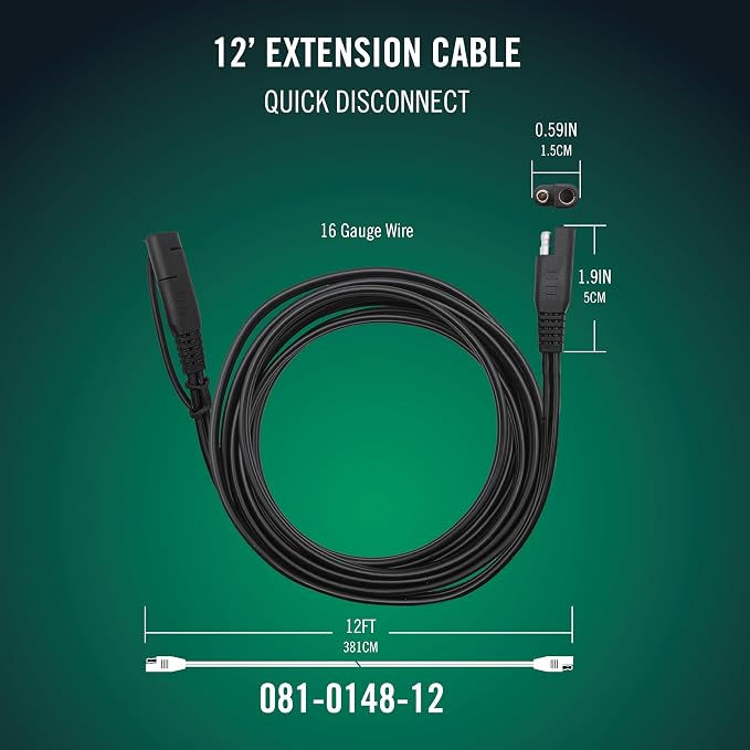 Battery Tender 12 Foot Extension SAE Cable - Image 2