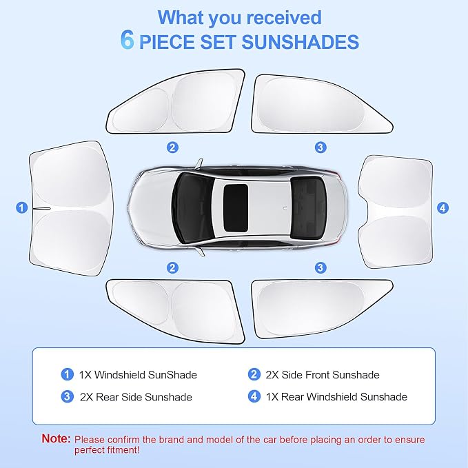6pcs Car Window Shades for Toyota Camry 2007-2011 Accessories, Windshield Side - Image 7