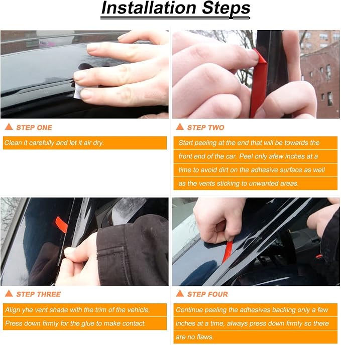 2pc 3D Sun Rain Guard Window Visor Wind Deflector Compatible - Image 7