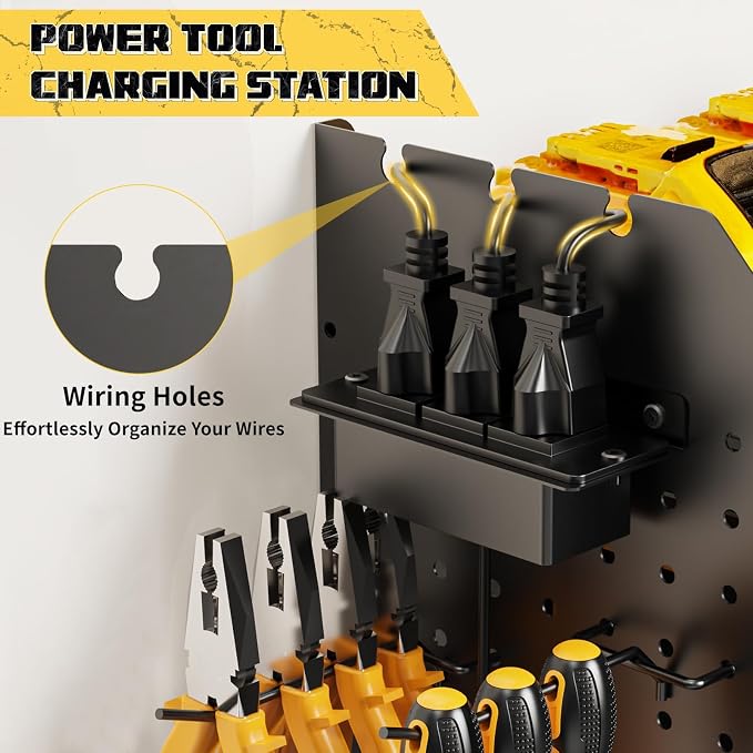 Power Tool Organizer with Charging Station Wall Mount, 3 Layer Expanded Heavy - Image 4