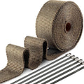 Exhaust Heat Wrap, Tooomplus 2'' x 50' Fiberglass Heat Shield Tape, Heat Wrap by Tooomplus