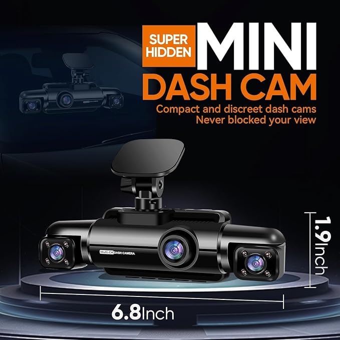 360° Dash Cam Front and Rear Inside, 4 Channel FHD 4 * 1080P, Wi-Fi GPS Voice - Image 10