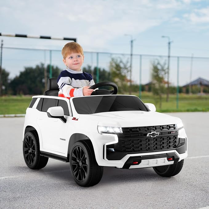 HONEY JOY Ride On Truck, 12V Licensed Chevrolet Tahoe, Chevy Electric Vehicle - Image 7