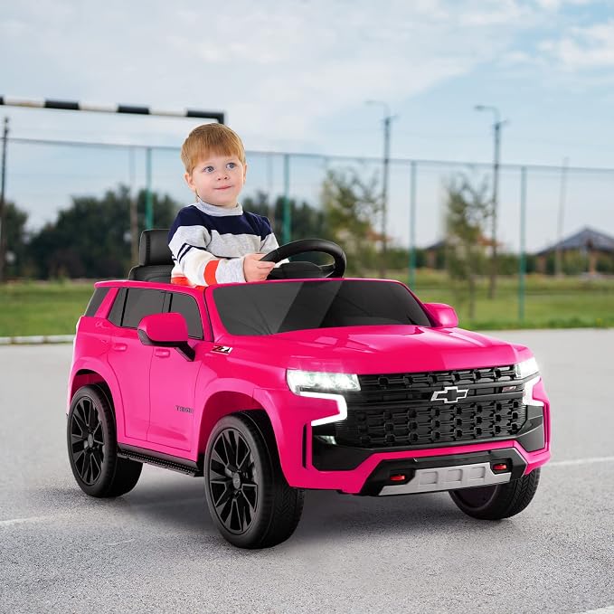 HONEY JOY Ride On Truck, 12V Licensed Chevrolet Tahoe, Chevy Electric Vehicle - Image 9