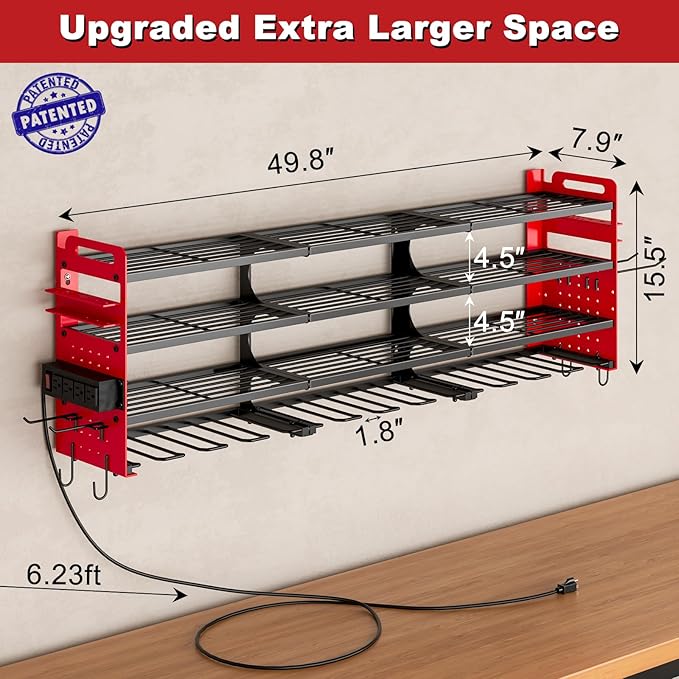 12 Cordless Drill Holder Large Power Tool Organizer Wall Mount - Image 2