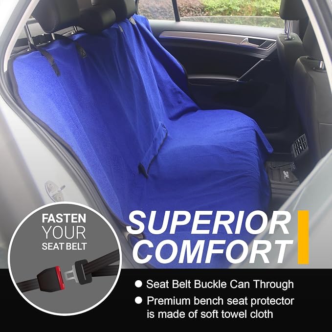 Back Seat Cover for Car Trucks Van SUV, Waterproof Rear Bench Towel Seat Covers - Image 2