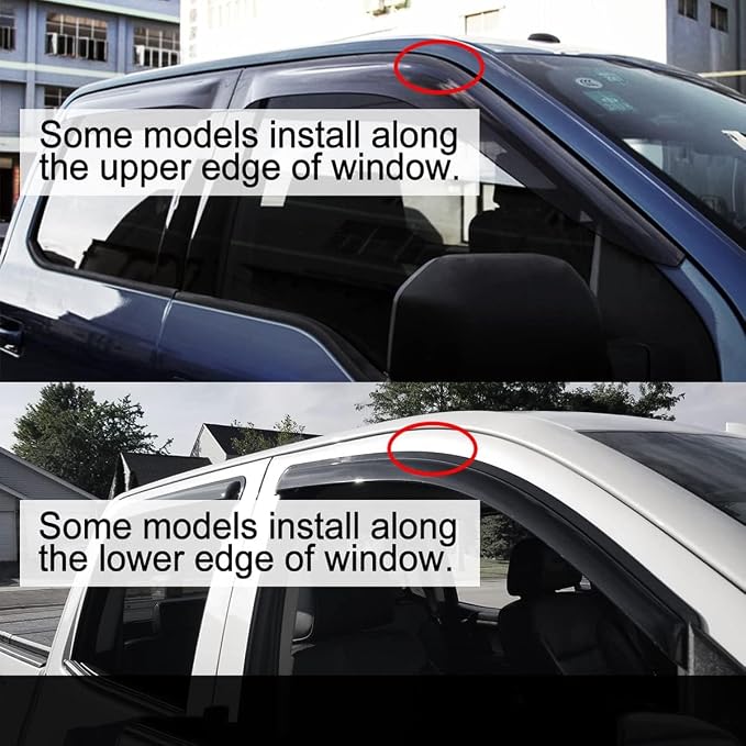 2pcs Outside Mount Style Dark Smoke Window Rain Guards Durable Side Wind - Image 8
