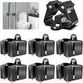 3-H Stainless Steel Broom Holder Wall Mount 6-Pack- Heavy Duty Mop Organizer by 3-H