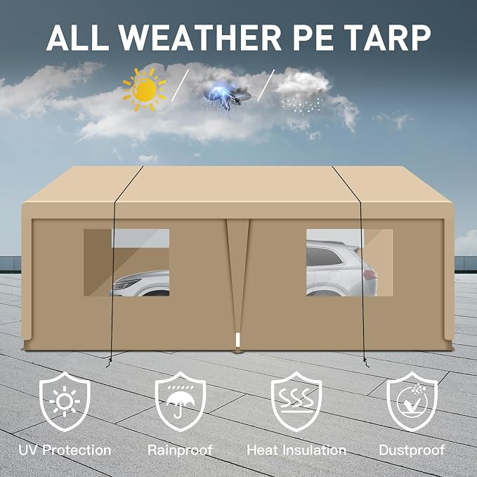 Car Canopy Portable Garage Duty Carport - Image 4