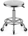Rolling Stool, Stainless Steel Workbench Stool, Adjustable Swivel Stool Medical by ZWJLIZI