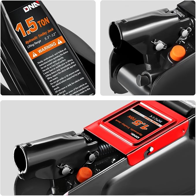 DNA MOTORING Low Profile Hydraulic Trolley Service/Floor Jack, 1.5 Ton Capacity - Image 6