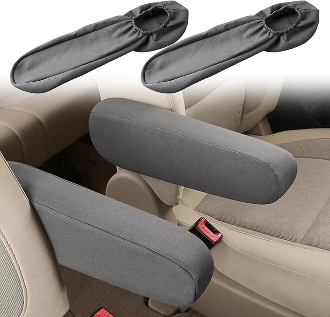 2PC Car Front Seat Armrest Covers, Universal Size Seat Arm Rest Cover, Flat by SmeytaCarAccessoriesSupply