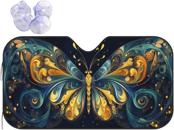 Beautiful Butterfly Car Sun Shade Windshield Sunshade Foldable Front Window by mutakin