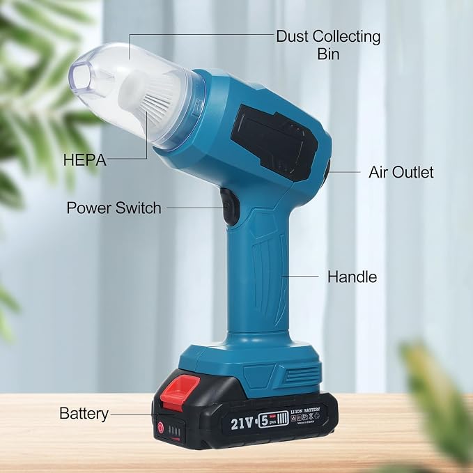 Handheld Car Vacuum, 16000PA 4 in 1 Mini Cordless Vacuum Cleaner and Air Duster - Image 7