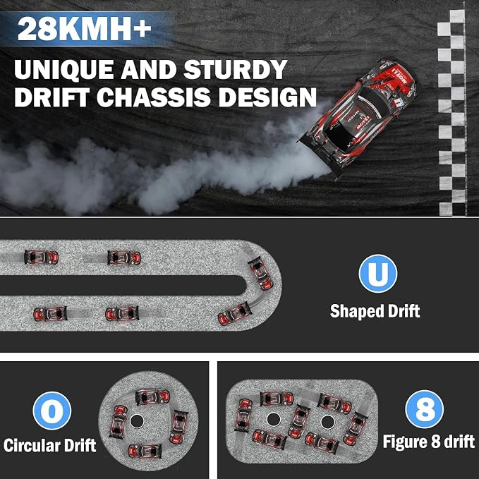 RC Drift Car, 1:14 Scale GTR Model, 4WD 28KM/H High Speed Remote Control Racing - Image 3