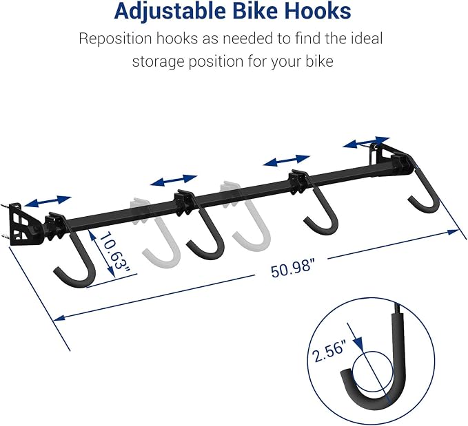 FLEXIMOUNTS 4 Bike Storage Rack, Heavy Duty Wall Mount Hanger - Image 2