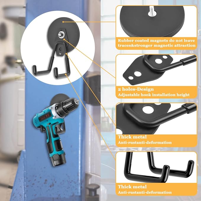 Magnetic Hooks Heavy Duty, 45 lbs Pulling 3.46" Strong Magnetic Hooks - Image 3