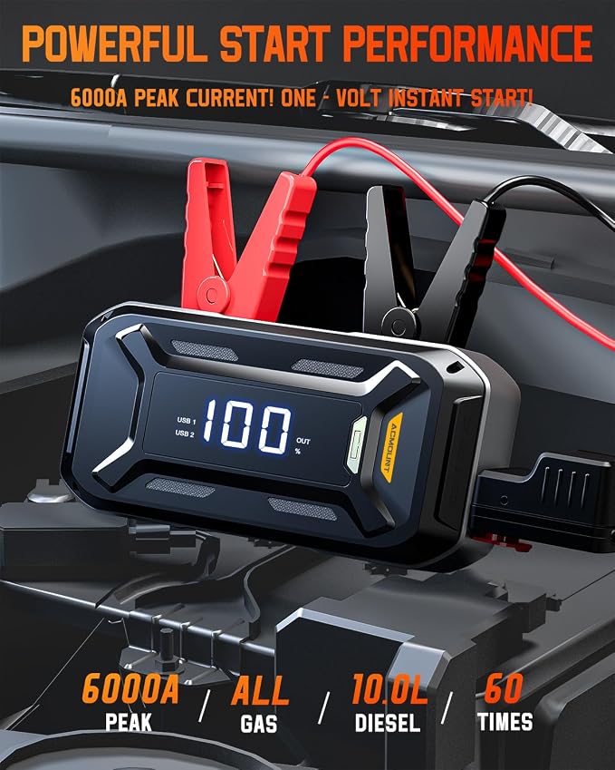Car Battery Jump Starter Portable, 6000A 12V Car Jumper Starter - Image 2