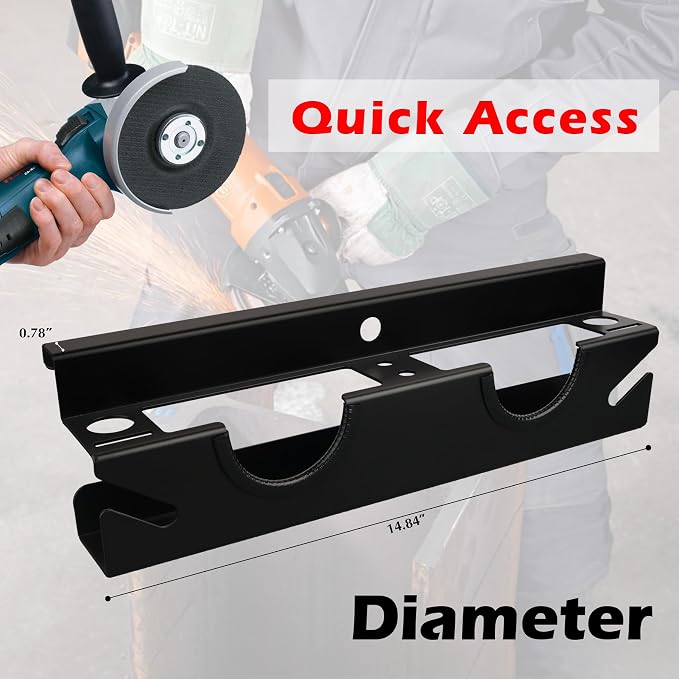 MUTUACTOR Power Tool Organizer, Heavy Duty 2 Bay Angle Grinder Stand Storage - Image 5