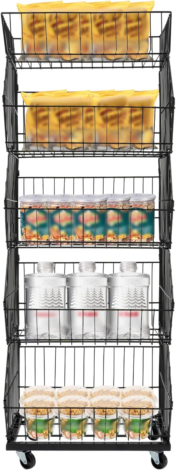 Retail Display Rack 5-Tier Market Merchandise Display Shelf Fruit Storage Shelf by Unknown