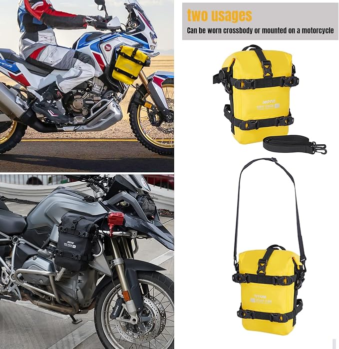 Motorcycle Tail Bag Front Bumper Bag, 8L Roll-top Waterproof Motor Saddle - Image 3