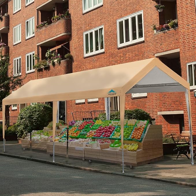 ADVANCE OUTDOOR Adjustable 10x20 ft Heavy Duty Carport Car Canopy Garage Boat - Image 9