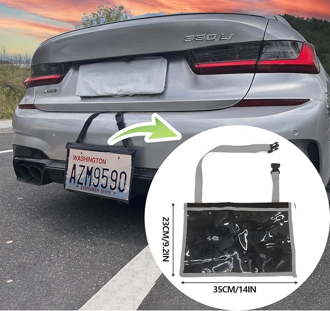 License Plate Holder with Hanging Strap, Test Drive Tag Bag, Dealer Plates - Image 2