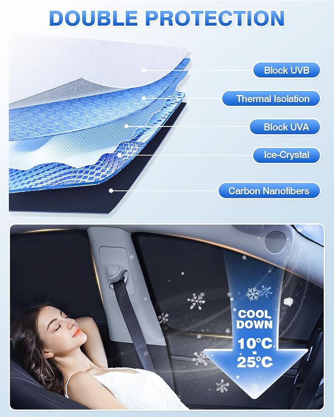 Sunshades for Hyundai Tucson 2016-2021 Accessories Windshield Sun Shade Side - Image 4