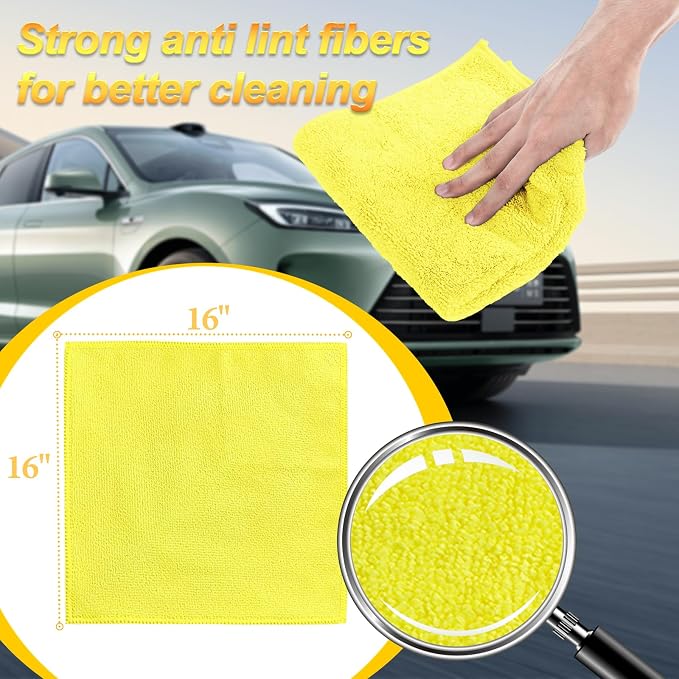 Microfiber Cleaning Cloths Car Interior & Exterior, Highly Absorbent Cloth - Image 2