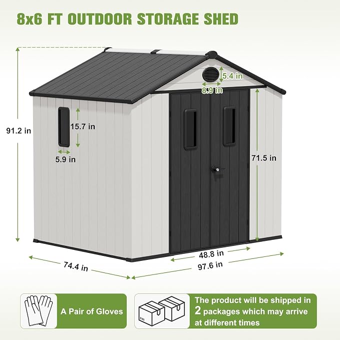 COOS BAY Resin Outdoor Storage Shed - Image 3