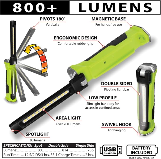 Performance Tool W2670 Double Sided Pivoting Light Bar - Image 2