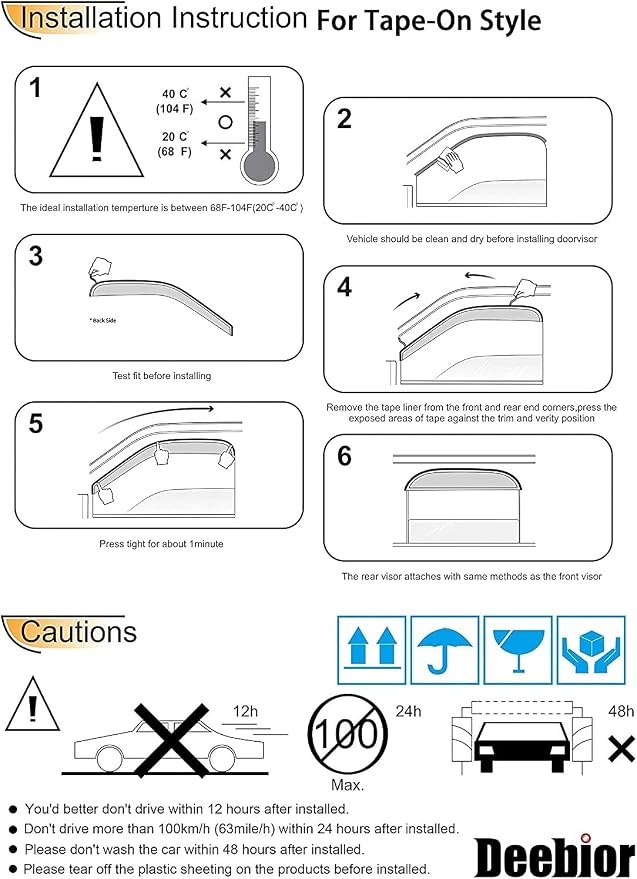 94428 Side Window Visors Wind Vent Deflectors Compatible - Image 6